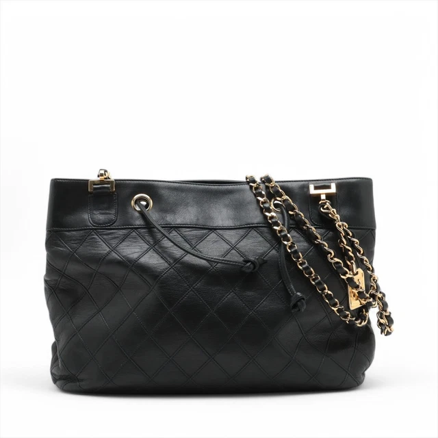 EBAY LIVE Chanel Lambskin Black Quilted Shoulder Bag 0 Series #3752