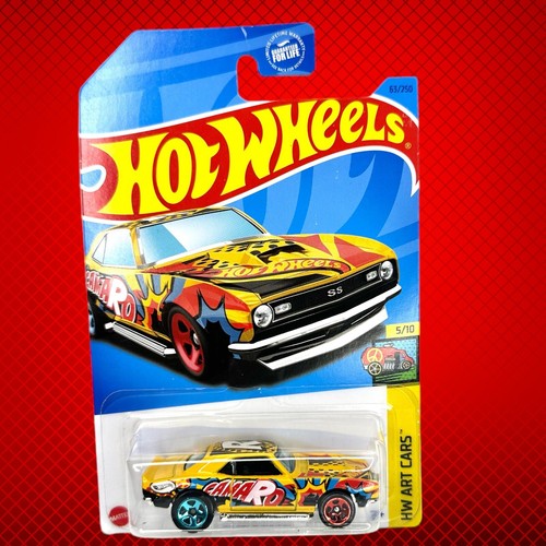 Hot Wheels Yellow 68 Copo Camaro HW Art Cars 63 HKH49M9C0D Colorful