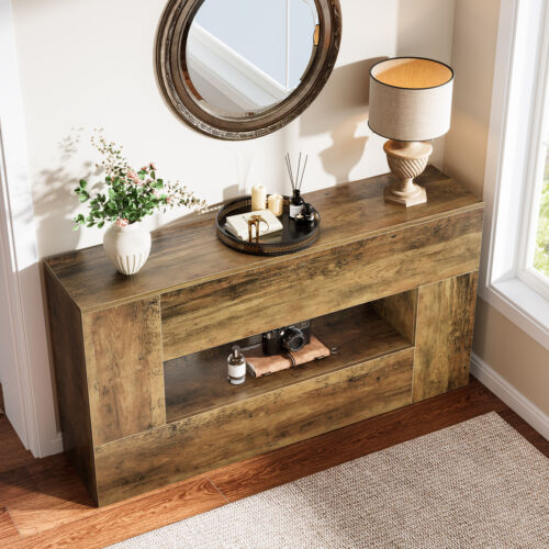 Tribesigns 63" Long Entryway Table 2-Tier Sofa Console Table Behind Couch Table - Picture 7 of 9