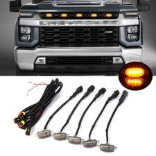 Raptor Style Amber/White LED Front Grille Running Marker Lights for Chevy Pickup