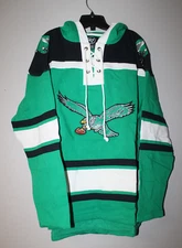 New NFL Philadelphia Eagles old time jersey style mid weight cotton hoodie men L