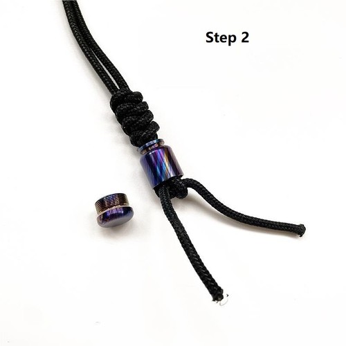 Titanium Damascus Bottle Shape Knife Lanyard Bead Paracord Necklace Pendant EDC - Picture 7 of 9