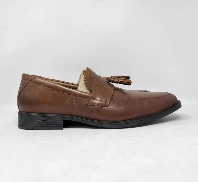 Mocassini uomo 12 Clarks Tilden Stride slip on nappa scarpe eleganti marroni