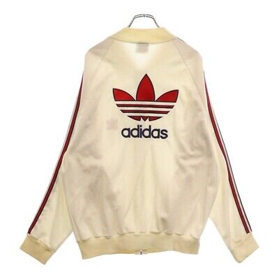 Adidas 80s Vintage Trefoil Track Jacket White/Red Big Logo Adidas 80s Vintage Trefoil Track Jacket White/Red Big Logo