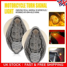1 Pair 9 LED Motorcycle Motorbike Flush Mount Turn Signal Indicators Amber Light