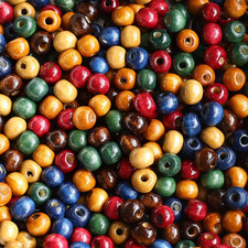 600Pcs Assorted Color Wooden Beads 10Mm round Paint Wood Beads Bulk