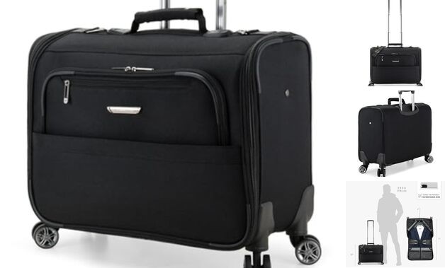  Carry-On Softside 8-Wheeled Spinner Garment Bag Luggage, Bl