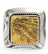 Natural Psilomelane Dendrite German 925 Sterling Silver Ring Sz 5.5,