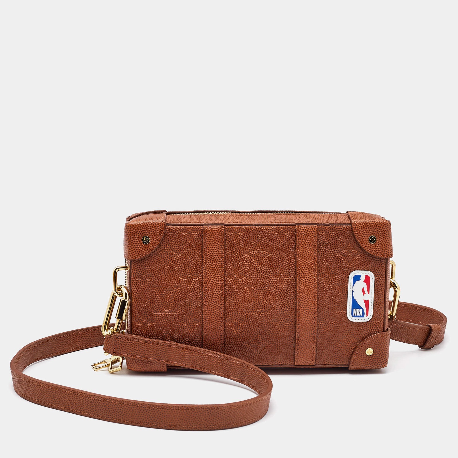 Louis Vuitton x NBA Brown Monogram Ball Grain Leather Soft Trunk Wallet