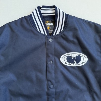 🔴Wu-Tang Jacket Size Large All City Bomber Navy Blue Wu-Wear Gza