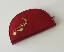 Vintage Manicure Kit 6 Piece Pocket Travel Size Red Leather Case Zipper Close