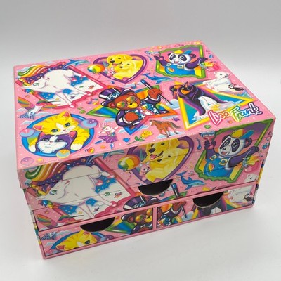 LISA FRANK Craft Jewelry Stationary Box Cat Dog Unicorn Panda Bear Trinket VTG