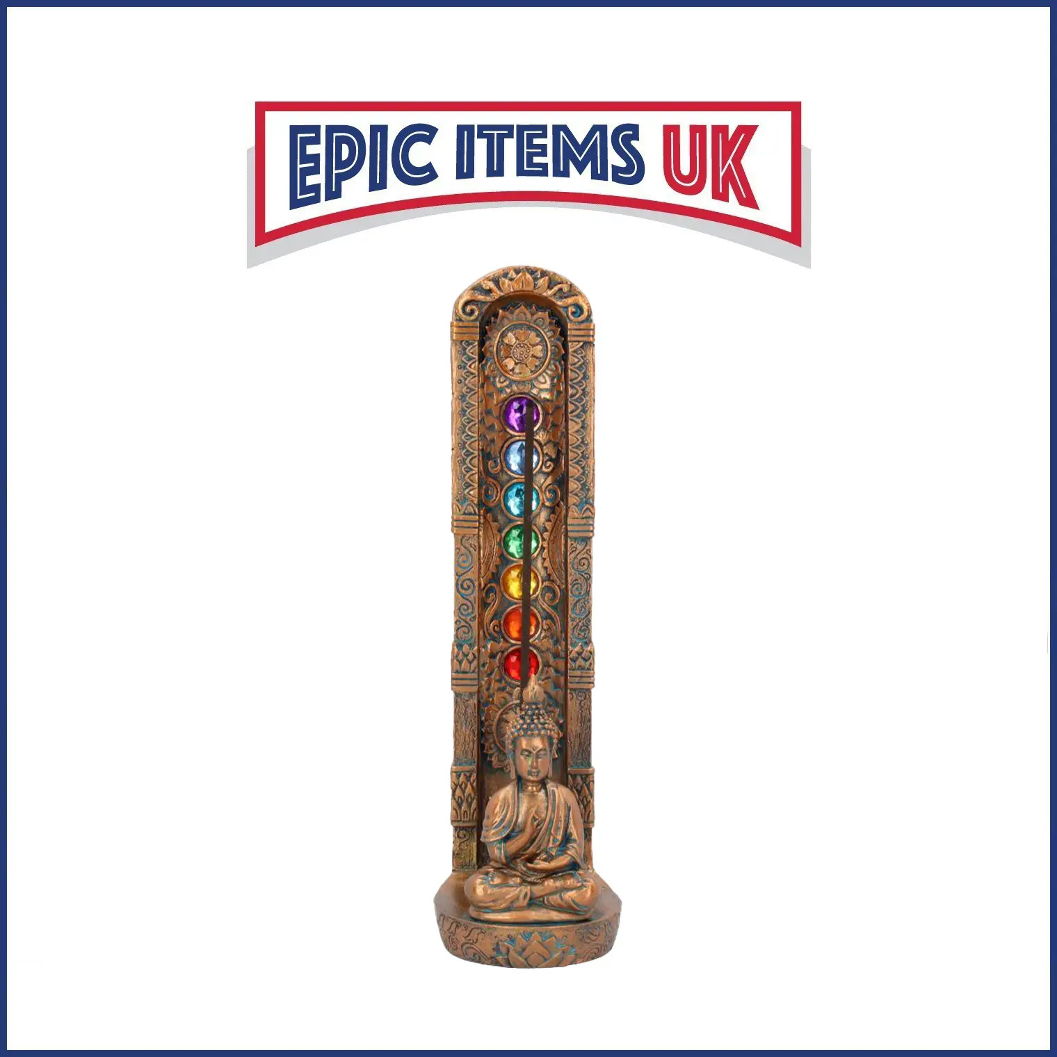 Nemesis Now Bronzed Buddha Ascending Chakras Incense Burner 23.5cm - IN STOCK