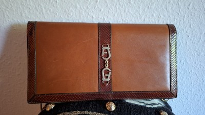 Schöne Vintage Leder Handtasche | Clutch Crossbody Tasche