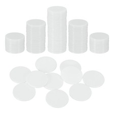 100Pcs 1 Inch Poker Chips, Bingo Chips Learning Counters, White, Flat