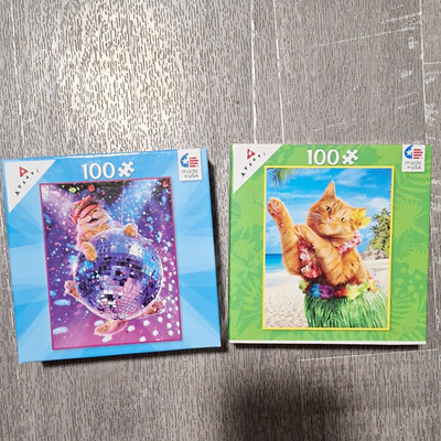 Ceaco 2x Katzen Puzzle Made in USA 2 Motive je 100 Teile