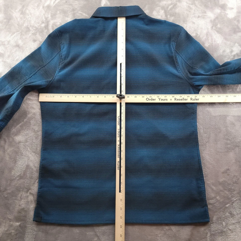 Lululemon Shirt Mens Large Blue Black Long Sleeve Button Front Stripe Casual - Image 4 of 4