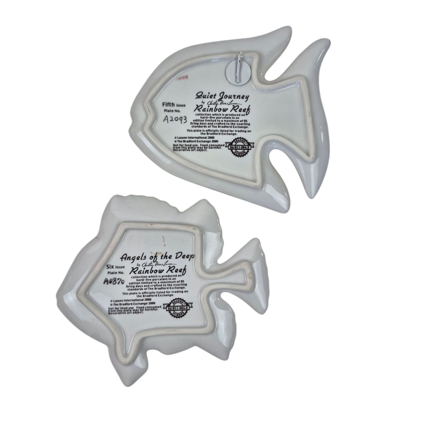 Rainbow Reef Fish Plate Set Christian Riese Lassen Bradford Exchange 2000 Set 8