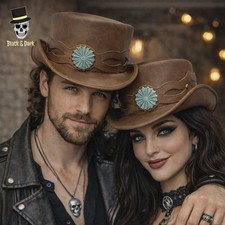 Brown With Turquoise Concho Hat Band