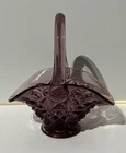 Vintage Amethyst Purple Glass Basket - 7"x6"x3.5" - L.E. Smith OR Fenton Glass