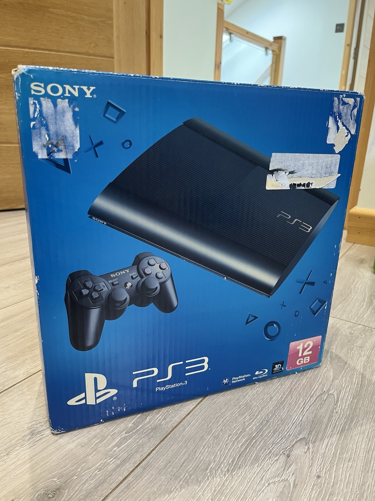 Sony PlayStation 3 Super Slim Console 12GB Box Only cech-4003A Inserts Manual