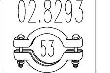 MTS Rohrverbinder Schelle 02.8293 Schelle 53mm für RENAULT SUPER TWINGO 1 CLIO