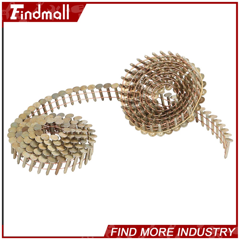Findmall 7200 Pack 3/4" × 0.12" 15 Degree Electro Galvanized Coil Roofing Nails