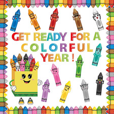 69 Pcs Crayon Bulletin Board Decorations for Classroom,Back to School Crayon The
