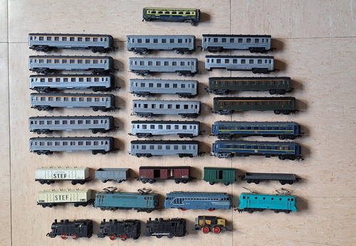 Gros Lot Wagons Jouef HO Vintage Voitures Voyageurs Train Ancien
