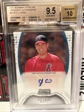 2011 Bowman Sterling Rookie Autograph Gem Min 9.5/10 CJ Cron