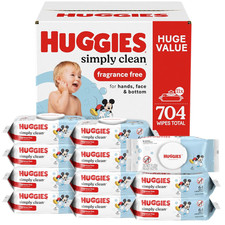 Huggies Simply Clean Baby Wipes Unscented 11 Packs 704 Wipes