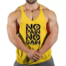 Men Tank Top Bodybuilding Gym Workout Fitness Cotton Sleeveless Stringer Vest