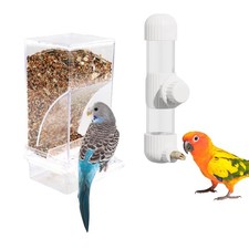 Bird Feeder Water Dispenser Set no Mess Bird Feeder for cage Automatic Parake...