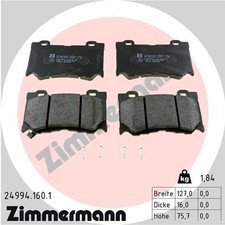 Assale anteriore Zimmermann 24994.160.1 set pastiglie freno, freno a disco per Infiniti,N