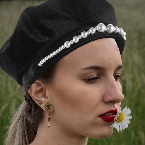 1Pz Cappello Donna Tutto Abbinato Elegante Berretto Cappello Moda Donna Berretto Donna Cappello - Foto 4 di 12