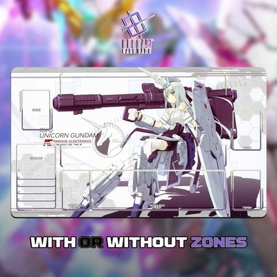 Gundam TCG Playmat 24x14''(60*35cm) | RX-0 Unicorn Gundam - genähte Kanten