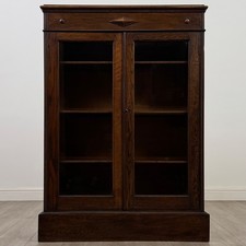 Antique 20th Century Jacobean Style Display Cabinet In Oak ( AF-5384 )