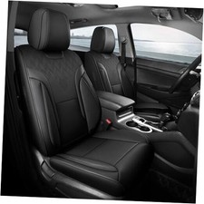 Car Seat Covers Full Set - Breathable Faux Leather Universal 5 Full-Set Black