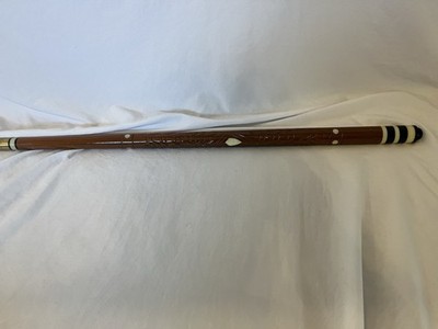 Vintage Pool Cue Stick With Case Hand Carved Base Stones Inlayed 57.5  Szamboti