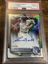SEAN GAMBLE 2025 Bowman Draft #CPA-SG HTA Choice Mojo Refractor Auto /150 PSA 10