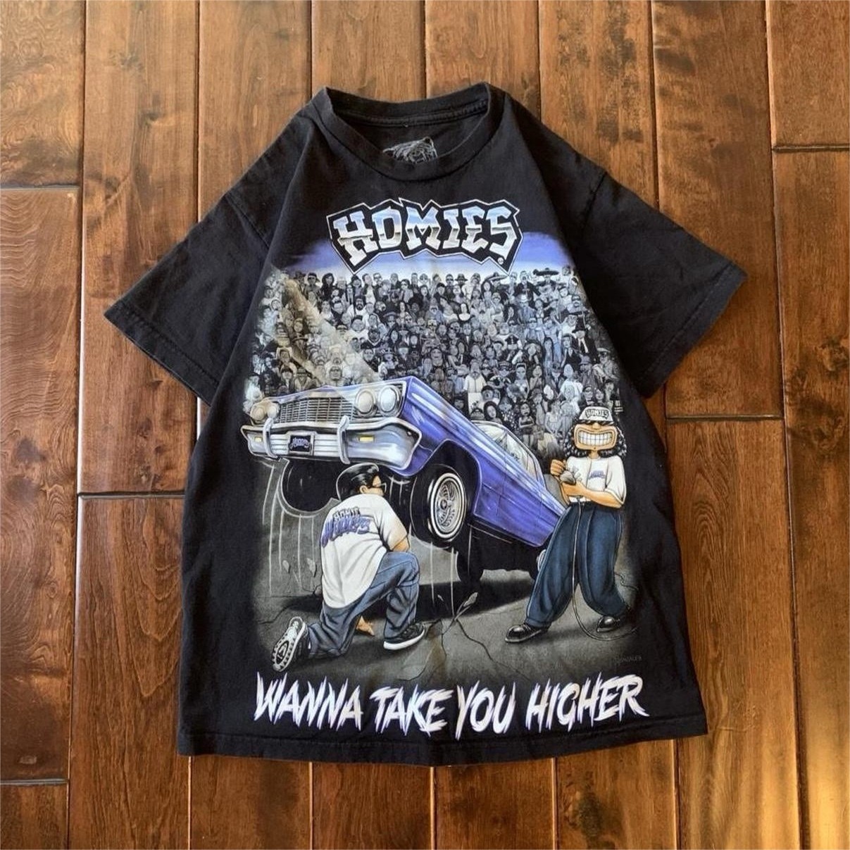 DGA Homies Wanna Take You Higher Graphic T-Shirt Black Men's Size M Cotton