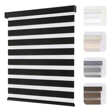 Persianas inalámbricas Zebra para ventanas, persianas de ventana de control de luz de doble capa con...