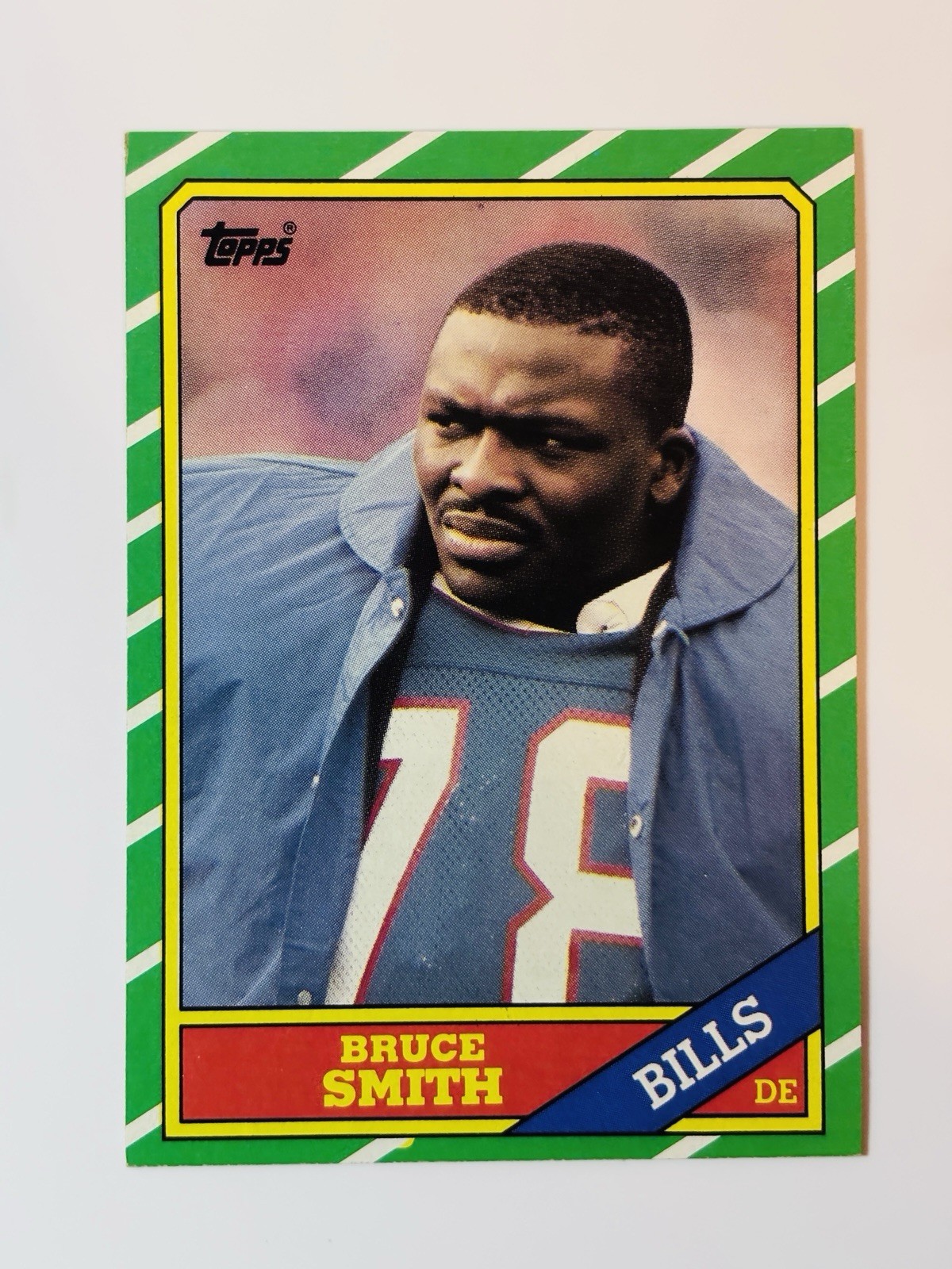 1986 Topps Football #389 Bruce Smith Rookie RC HOF Buffalo Bills NM