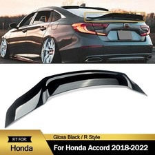 R Style High Kick Glossy Black Duckbill Trunk Spoiler For 2018-2022 Honda Accord