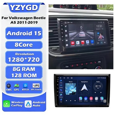 For Volkswagen Beetle A5 2011-2019 GPS Navi BT Stereo Radio Carplay Android Auto