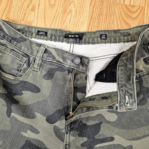 MISS ME Womens 29 Green Camouflage Stretch Ankle Skinny Mid Rise Cropped Jean - Picture 6 of 14