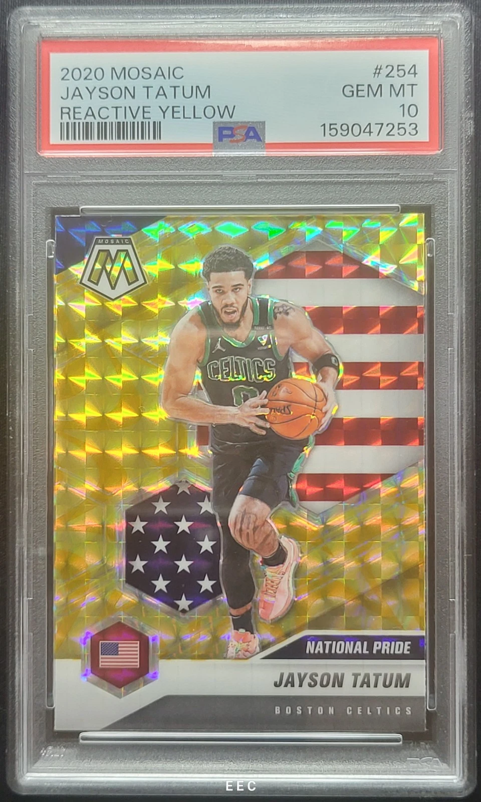2020 PANINI MOSAIC 254 JAYSON TATUM REACTIVE YELLOW