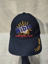 Vintage Jesus Snapback Hat Bible Embroidered Black I Love Jesus