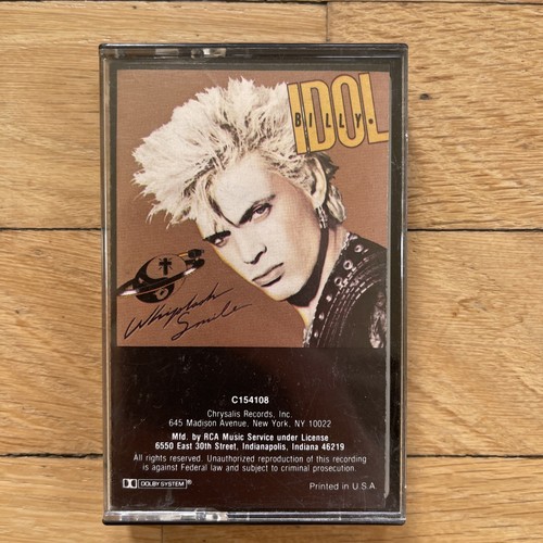 Billy Idol - Whiplash Smile - Cassette Tape - 1986 Chrysalis - OVT 41514 - Rock