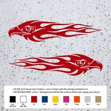 Pair Fire Eagle Flames Decal Vinyl Stickers For Car Hemet Bicycles Motorcycles